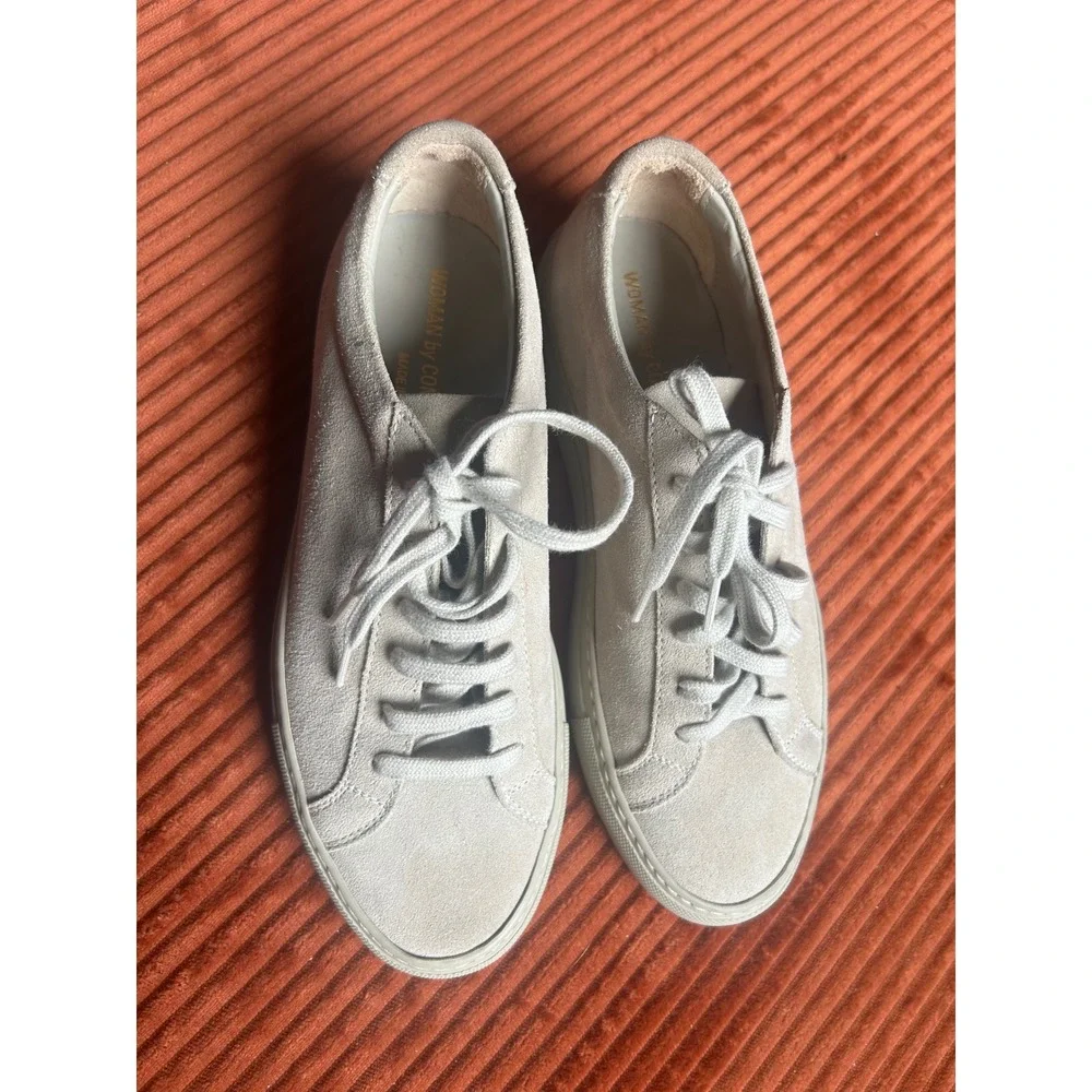 Common Projects Achilles Sneakers Women's‎ Size 6 Beige Excellent Suede Low-Top